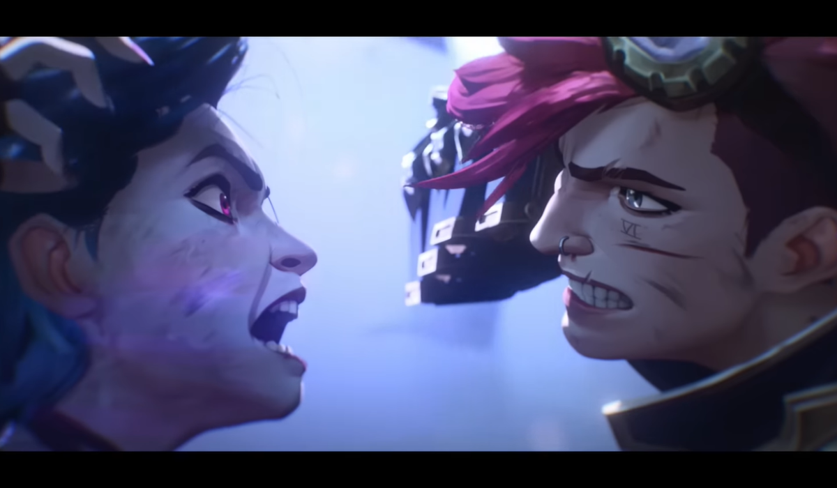 The climactic combat between Vi and Jinx